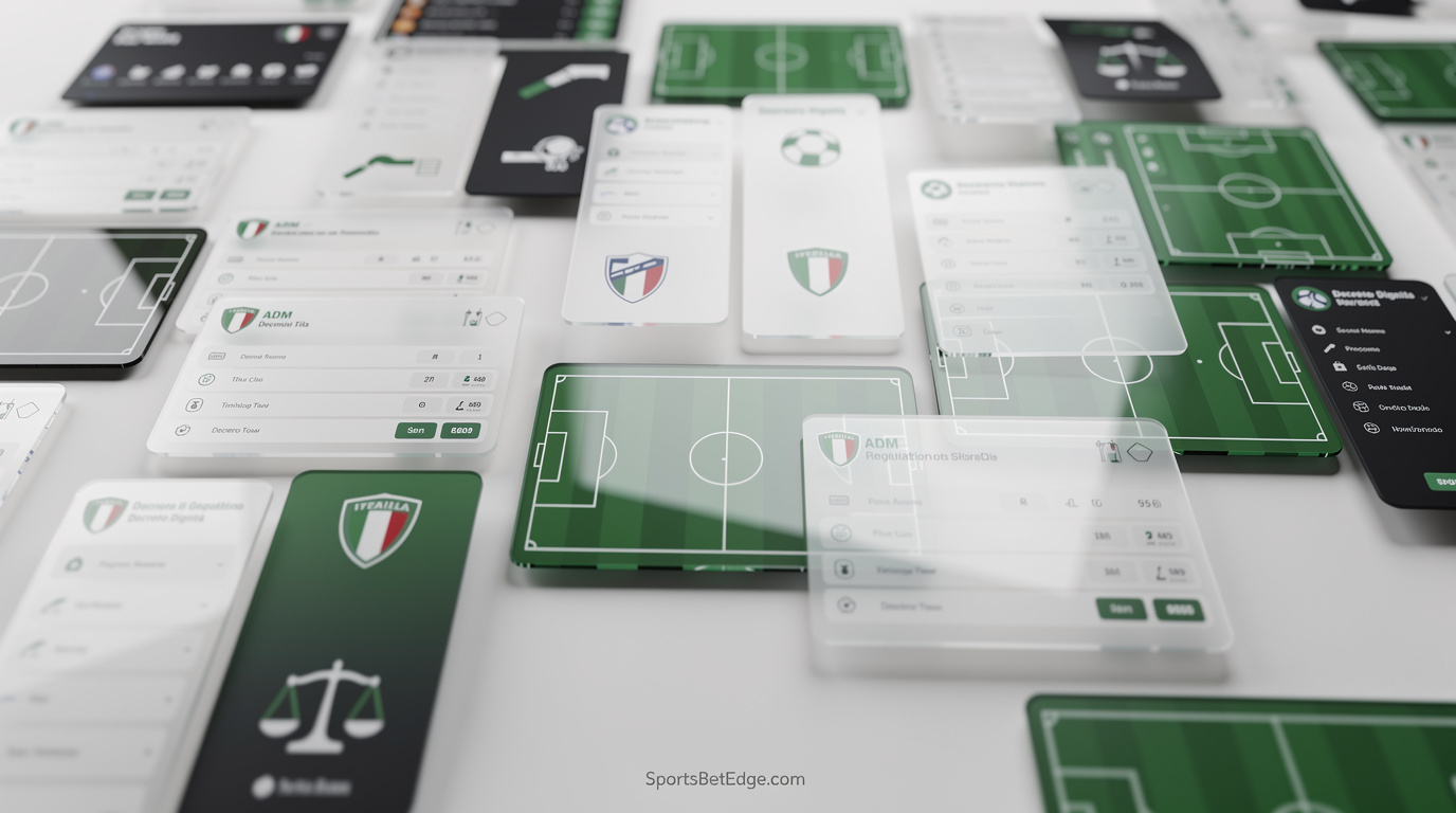 Infographic overview illustrating the legal status and market insights for sports betting in Sports Betting in Italy 2026 — ADM Rules, Decreto Dignità & Serie A