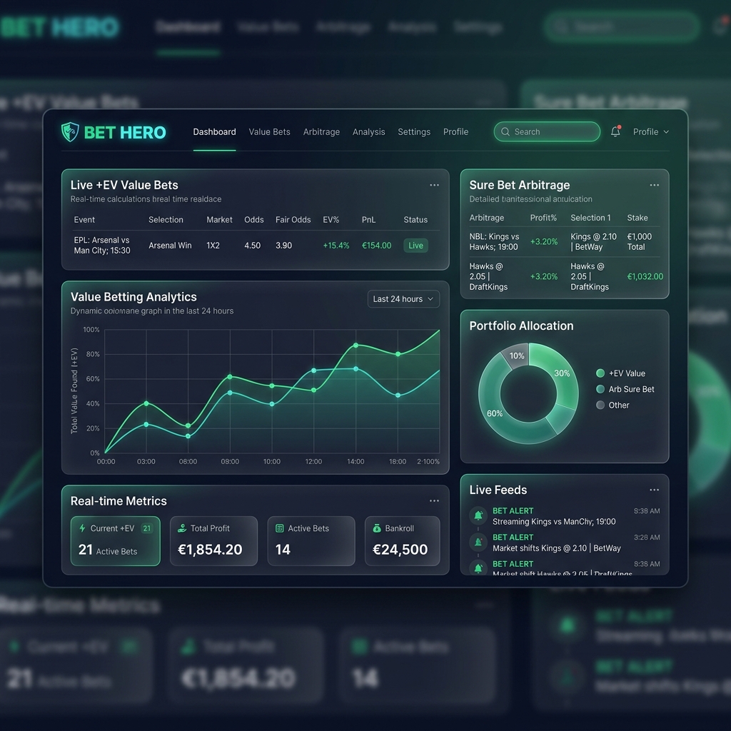 Interactive operational interface breakdown of Bet Hero