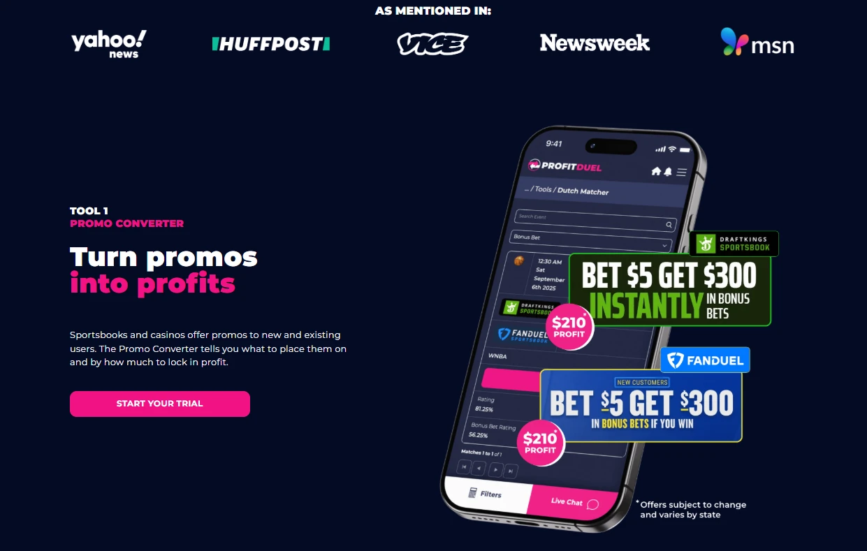 ProfitDuel matched betting and promo conversion platform — cover screenshot overview